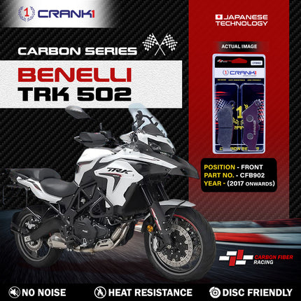 CRANK1 Brake Pads for Benelli TRK 502 — Ceramic & Sintered, Front & Rear