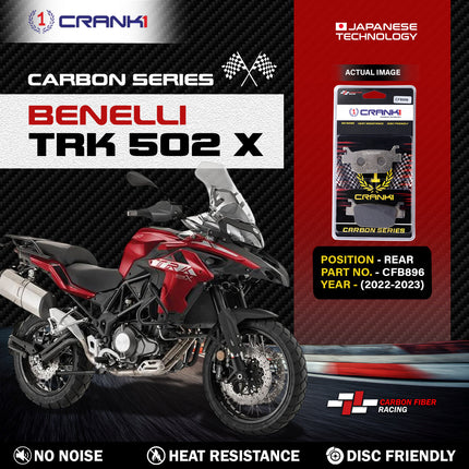 CRANK1 Brake Pads for Benelli TRK 502 X — Ceramic & Sintered, Front & Rear