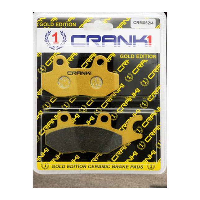 CRANK1 Brake Pads for TVS Apache RTR 160, Ceramic, Front & Rear, in retail packaging