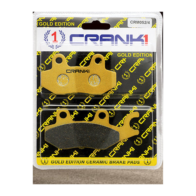 CRANK1 Brake Pads for TVS Ronin, Ceramic, Front & Rear, in retail packaging
