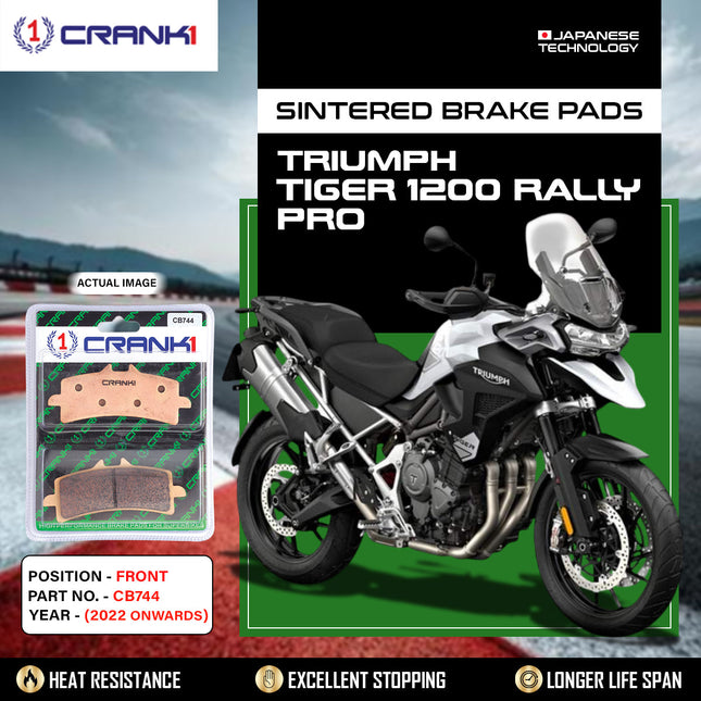 Sintered Brake Pads For Triumph Tiger 1200 Rally Pro (2022 Onwards) - Front - CB744 - 2 Sets - CRANK1