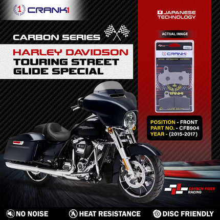 CRANK1 Brake Pads for Harley Davidson Touring Street Glide Special — Sintered, Front & Rear