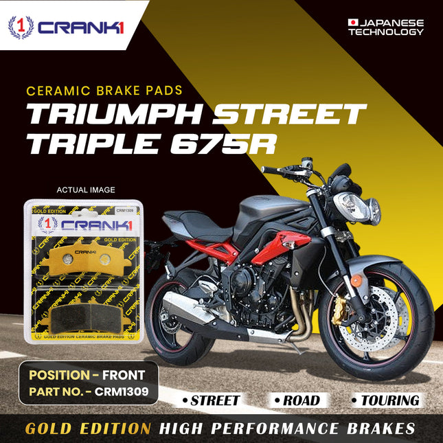 Ceramic Brake Pads For Triumph Street Triple 675R - Front - CRM1309 - 2 Sets - CRANK1