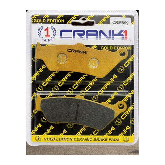 CRANK1 Brake Pads for Triumph Speed T4, Ceramic & Sintered, Front & Rear, in retail packaging