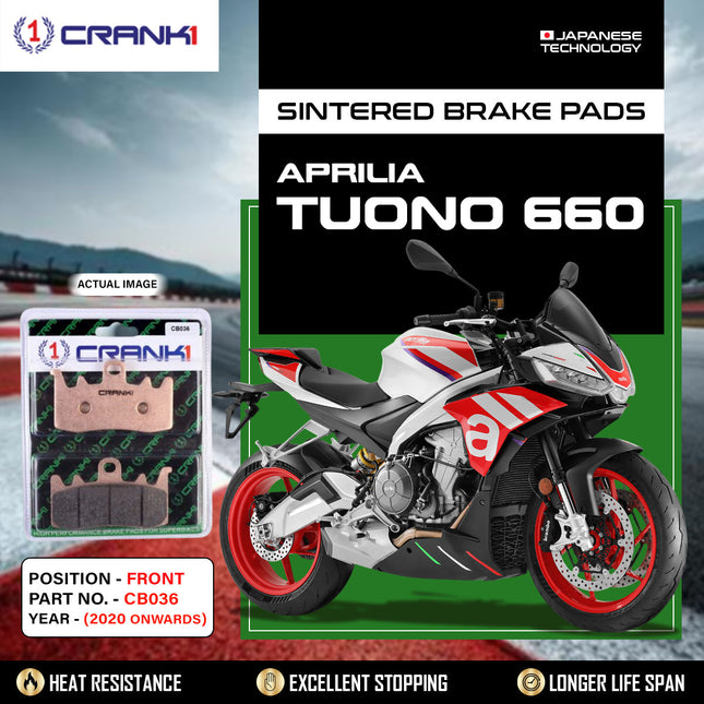 Sintered Brake Pads For Aprilia Tuono 660 (2020 Onwards) - Front - CB036 - 2 Sets - CRANK1