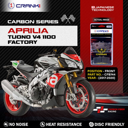 CRANK1 Brake Pads for Aprilia Tuono V4 1100 Factory — Sintered, Front