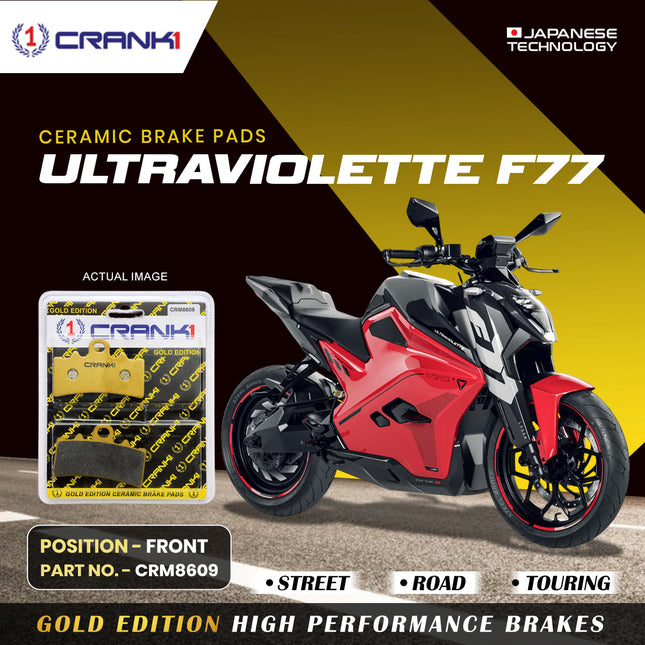 Ceramic Brake Pads For Ultraviolette F77 - Front - CRM8609 - 1 Set - CRANK1