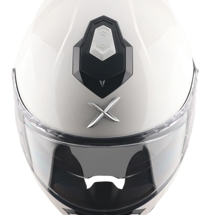 AXOR Brutale Solid White Dual Spoiler Helmet (ECE/DOT/ISI Certified)