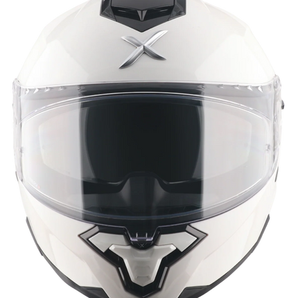 AXOR Brutale Solid White Dual Spoiler Helmet (ECE/DOT/ISI Certified)