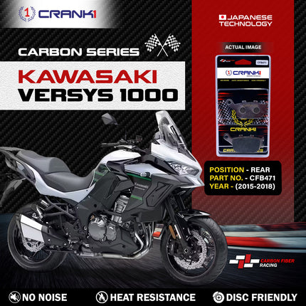 CRANK1 Brake Pads for Kawasaki Versys 1000 — Ceramic & Sintered, Front & Rear