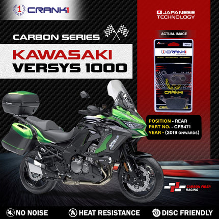 CRANK1 Brake Pads for Kawasaki Versys 1000 — Ceramic & Sintered, Front & Rear