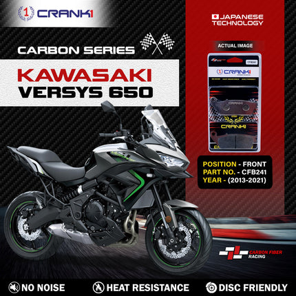 CRANK1 Brake Pads for Kawasaki Versys 650 — Ceramic & Sintered, Front & Rear