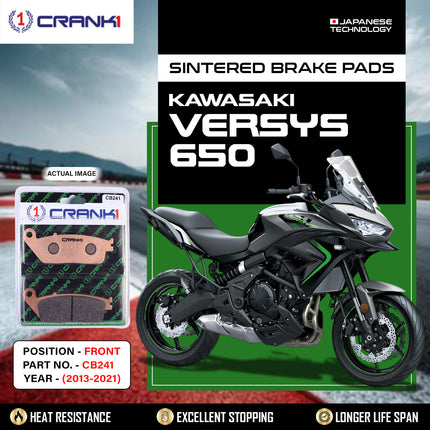 Sintered Brake Pads For Kawasaki Versys 650 (2013-2021) - Front - CB241 - 2 Sets Required - CRANK1