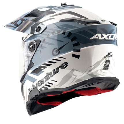 AXOR X-Cross Dual Visor Speedometer Helmet – White Grey