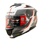 LS2 FF320 Stream II Meteor White Red full face motorcycle helmet front view