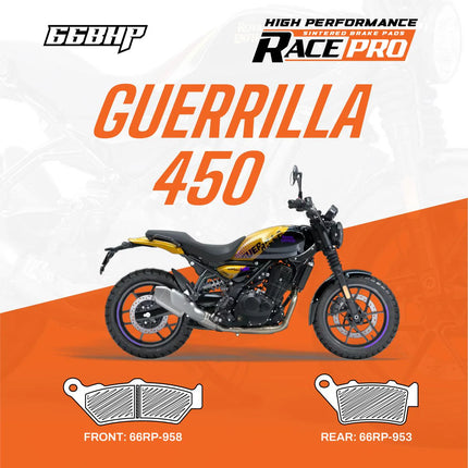 66BHP Race Pro sintered brake pads for Royal Enfield Guerrilla 450