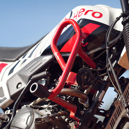 LCB Defender Crash Guard Red for Hero XPulse 200 4V Pro – Mild Steel Engine & Frame Protector