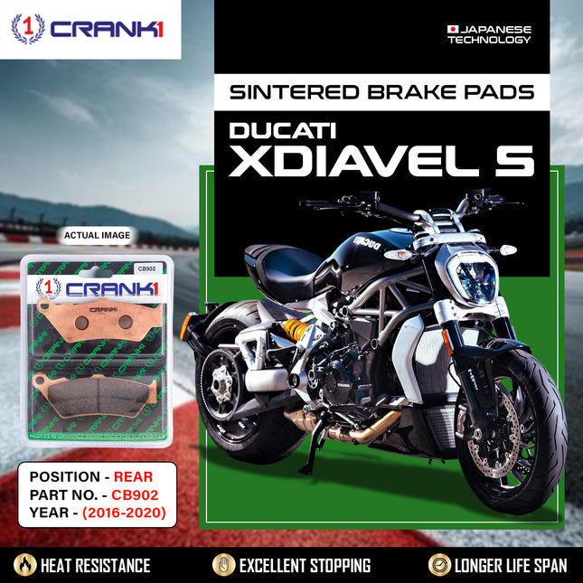 Sintered Brake Pads For Ducati XDiavel S (2016-2020) - Rear - CB902 - 1 Set - CRANK1
