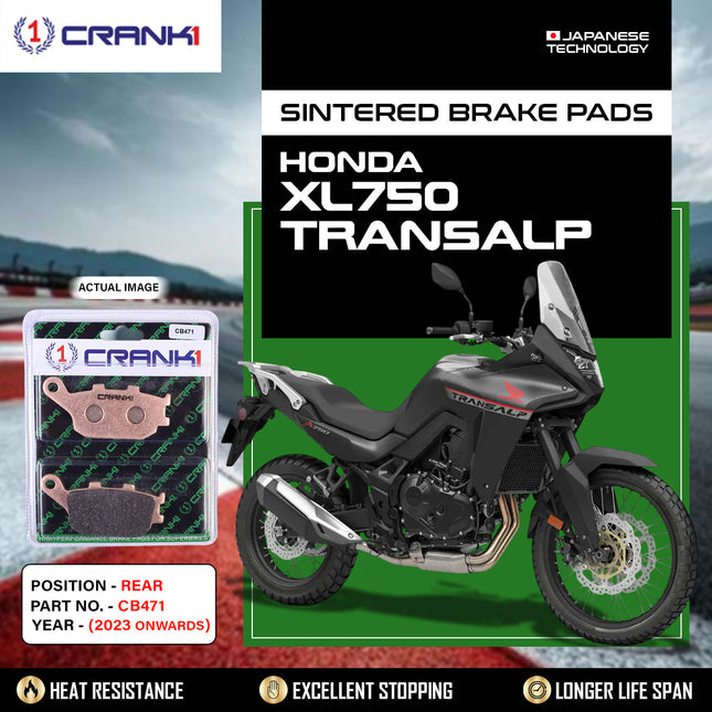 Sintered Brake Pads For Honda XL750 Transalp (2023 Onwards) - Rear - CB471 - 1 Set - CRANK1