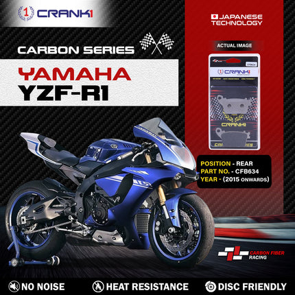 CRANK1 Brake Pads for Yamaha YZF-R1 — Ceramic & Sintered, Front & Rear