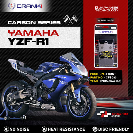 CRANK1 Brake Pads for Yamaha YZF-R1 — Ceramic & Sintered, Front & Rear