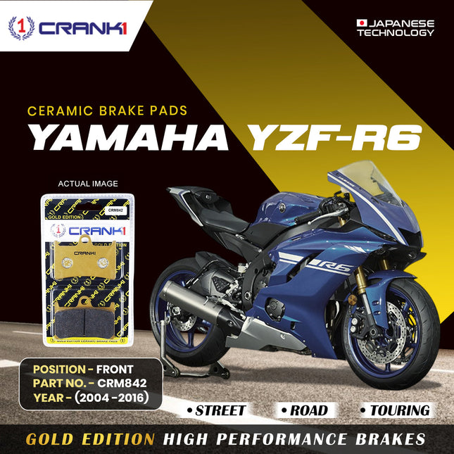 Ceramic Brake Pads For Yamaha YZF-R6 (2004-2016) - Front - CRM842 - 2 Sets - CRANK1
