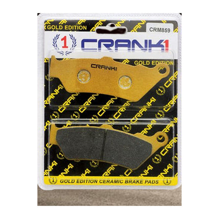 CRANK1 Brake Pads for Yezdi Adventure, Ceramic, Front & Rear, in retail packaging