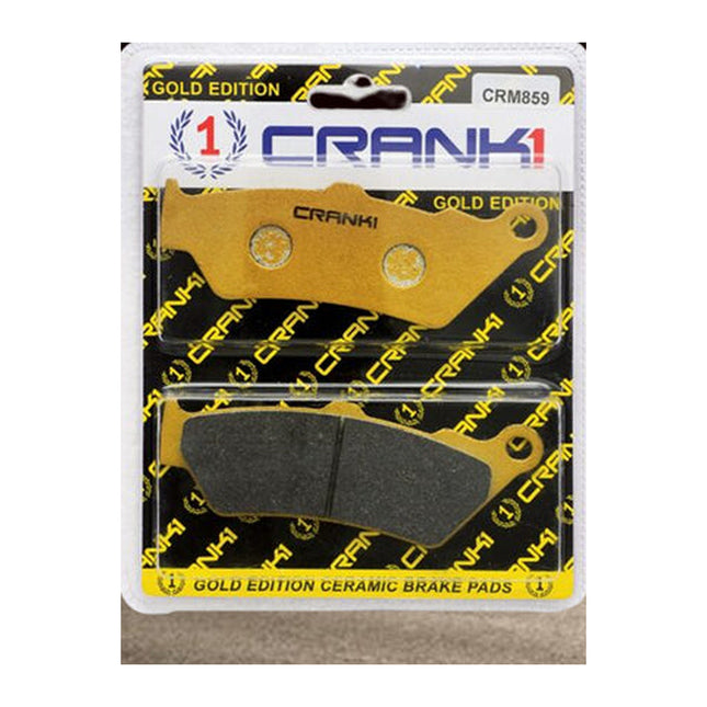 CRANK1 Brake Pads for Yezdi Adventure, Ceramic, Front & Rear, in retail packaging