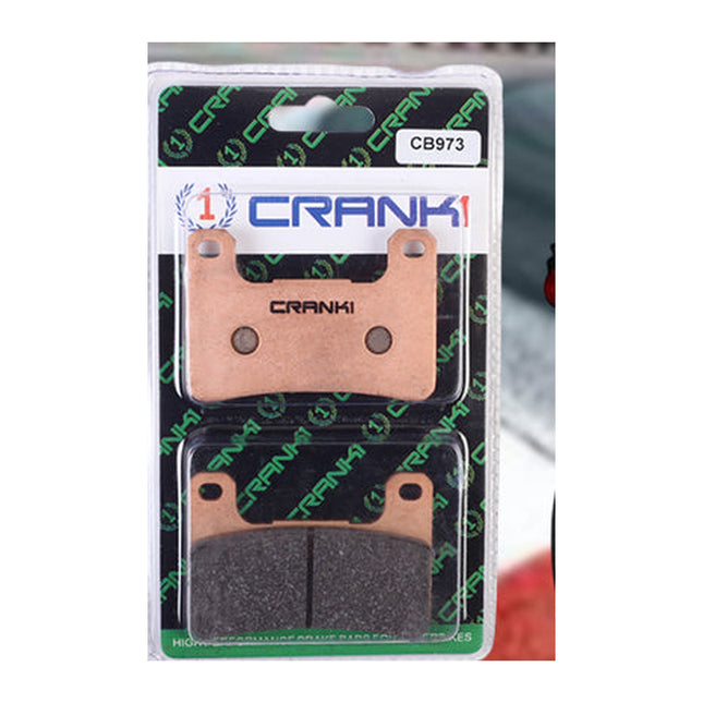 CRANK1 Brake Pads for Kawasaki Z1000, Sintered, Front & Rear, in retail packaging
