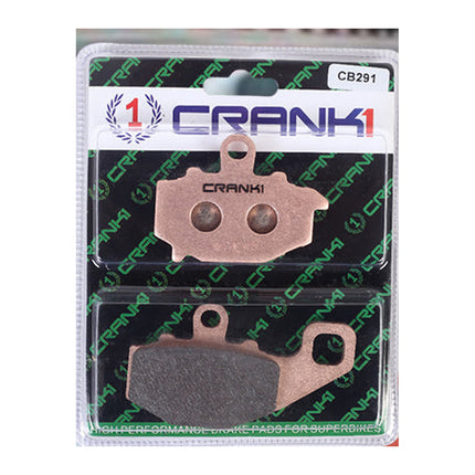 CRANK1 Brake Pads for Kawasaki Z1000, Sintered, Front & Rear, in retail packaging