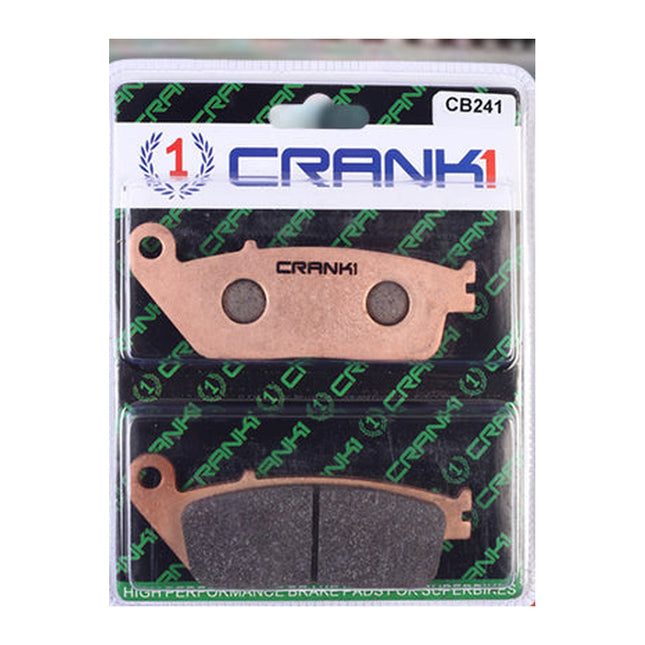 CRANK1 Brake Pads for Kawasaki Z650, Sintered, Front & Rear, in retail packaging