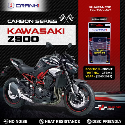 CRANK1 Brake Pads for Kawasaki Z900 — Ceramic & Sintered, Front & Rear