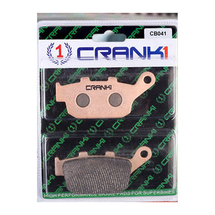 CRANK1 Brake Pads for Kawasaki Z900, Ceramic & Sintered, Front & Rear, in retail packaging