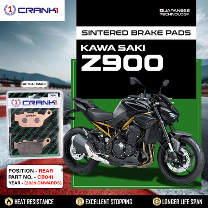 CRANK1 Sintered rear brake pads for Kawasaki Z900 (2026+)