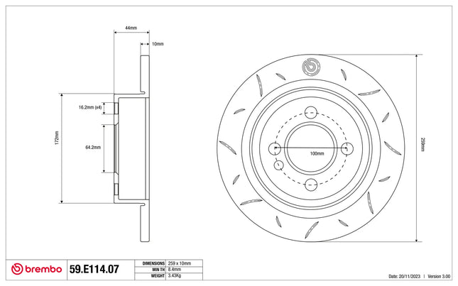 Brembo Sport Brake Discs for MINI F56 PETROL REAR