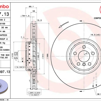 Brembo 09D89713/09D89813 Front Brake Disc - official Brembo product image
