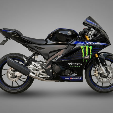 Barrel Rogue exhaust Yamaha R15 V4 with bend pipe black