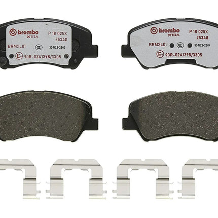 Brembo P18025X brake pads, top view