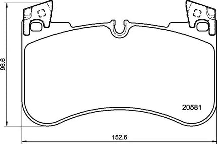 Brembo P44029 brake pad dimension drawing