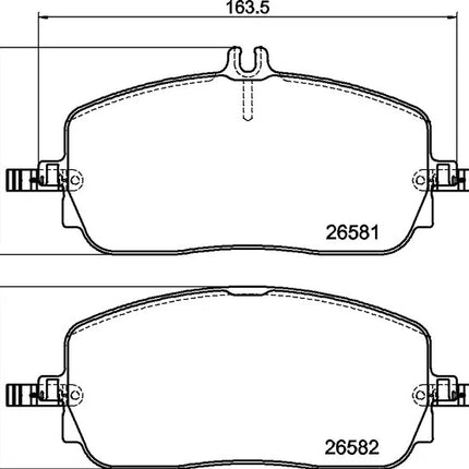 Brembo P50174 brake pad dimension drawing