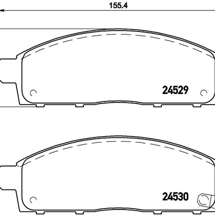 Brembo P54038 brake pad dimension drawing