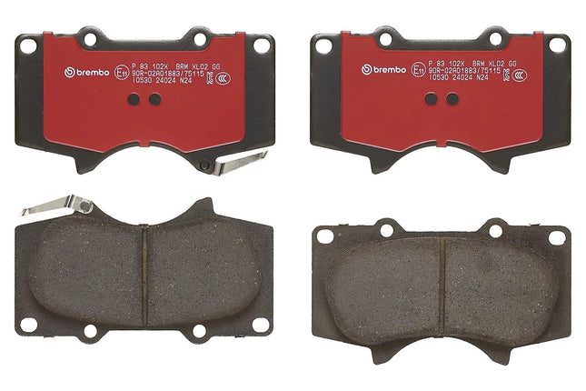 Brembo P83102X brake pads, top view