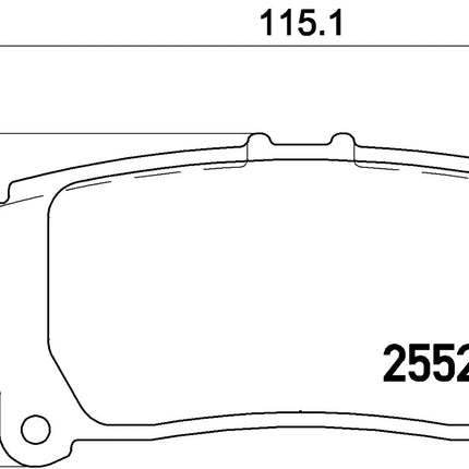 Brembo P83132 brake pad dimension drawing