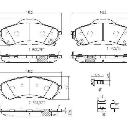 Brembo P24208 Rear Brake Pad Set - official Brembo product image
