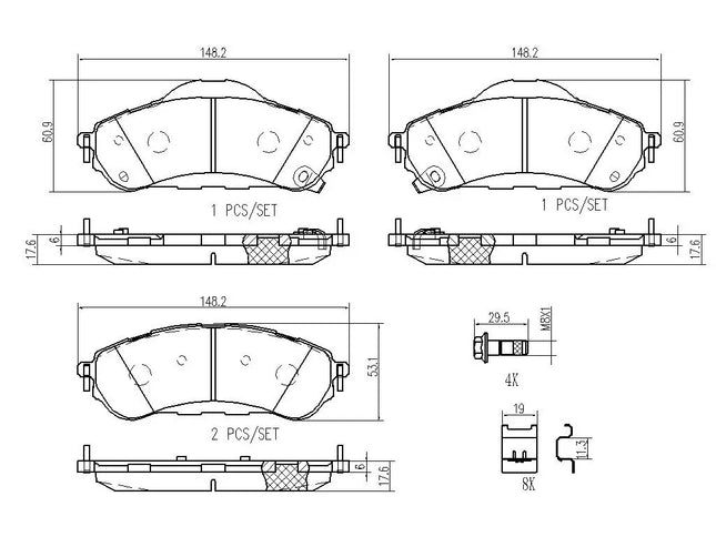 Brembo P24208 Rear Brake Pad Set - official Brembo product image