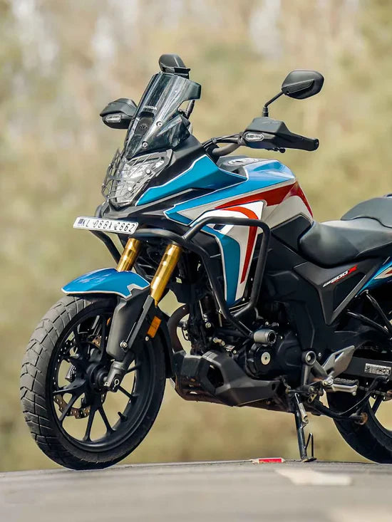 CB200X / NX200 X Adrinex Crash Guard with Slider – Premium Mild Steel Frame Protection (Black)