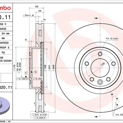 Brembo 09C82011 Front Brake Disc - official Brembo product image
