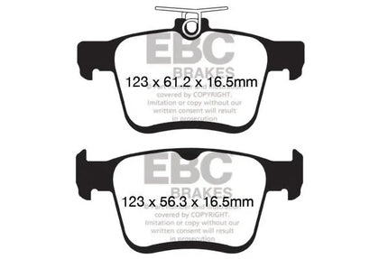 EBC Yellowstuff Rear Brake Pad Set for AUDI Audi A3 8V & 7 more (DP42153R)