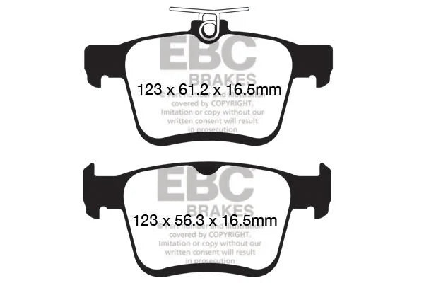EBC Yellowstuff Rear Brake Pad Set for AUDI Audi A3 8V & 7 more (DP42153R)