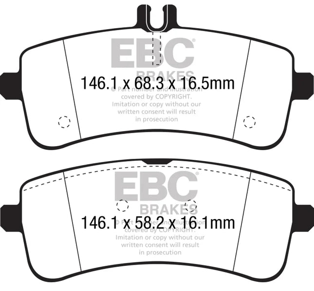 EBC Yellowstuff Rear Brake Pad Set for MERCEDES C63 Amg 2015 onwards (DP42350R)